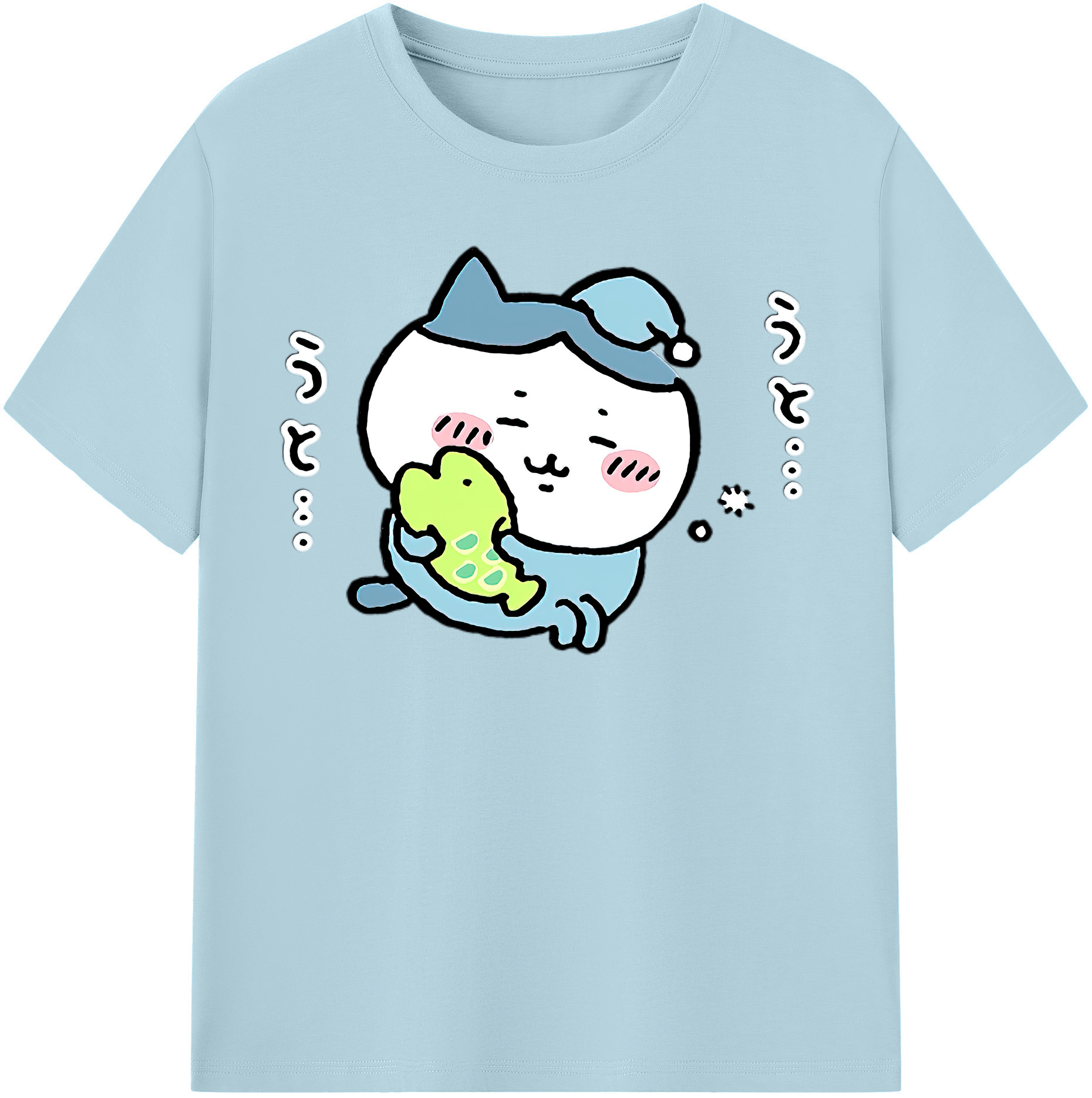（画像用） ちいかわ ハチワレ Chii-kawa hachiware 綿100％半袖Tシャツ（フロントプリント）
